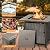 BALI OUTDOORS Gas FirePit Table 28 Inch Propane Fire Pit Table 50,000 BTU with Lava Rock and Tabletop Lid, Square Outdoor Table for Patio and Garden