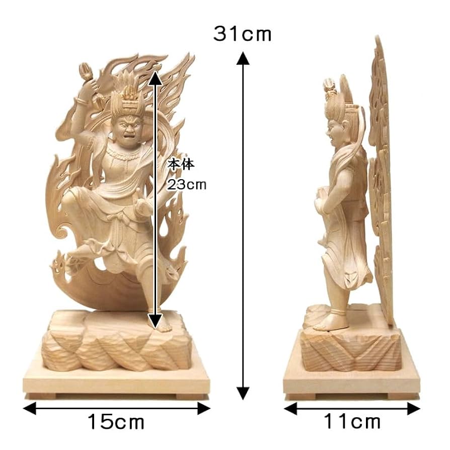 Amazon｜桧 蔵王権現 立像 31cm 木彫り 仏像｜仏像 オンライン通販