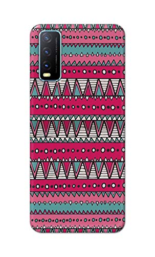 Image of Printed Hard Back Cover Case for Vivo Y20 | Y20 2021 | Y20i | Y20s | Y20G | Y20S (G) | Y20SG | Y20T Back Cover (Geometric Vintage Pattern) -1803