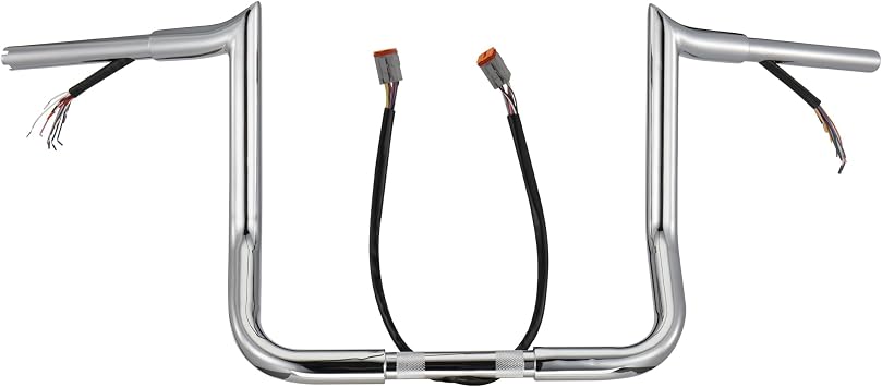 12 Inch Handlebar Meathook Ape Hangers for Harley 1996-2006 Electra Glide/Street Glide 1.25" Fat Bagger Bar, Chrome