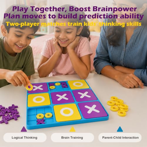 Tic Tac Toe, Classic XO Grid of Nine Game for Kids & Family, Educational Logic Brain Training Toy, Portable Tabletop Game for Parent-Child Interaction, Gift Choice for 3+ Years Old - Image 3
