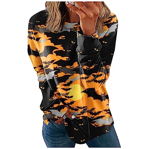 Coolsterster Halloween T-Shirts,Sweatshirt Jacke Damen mit Kapuze Oversize...