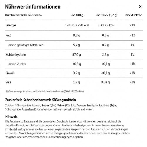 Werther's Original Zuckerfrei, Karamell-Sahnebonbons - 1 x 70 g