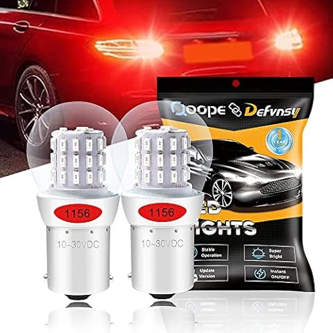DEFVNSY - Pack of 2 - Red 1156 BA15S P21W Extremely Bright 1141 1003 7506 LED Light 3014 39 SMD Car Replacement Bulbs For Brake Stop Tail Light bulbs - 10-30V DC Cover
