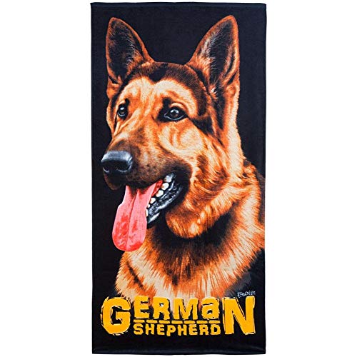 Island Gear Dog Beach Towel Adult Sized Plush and Soft. German Shephard