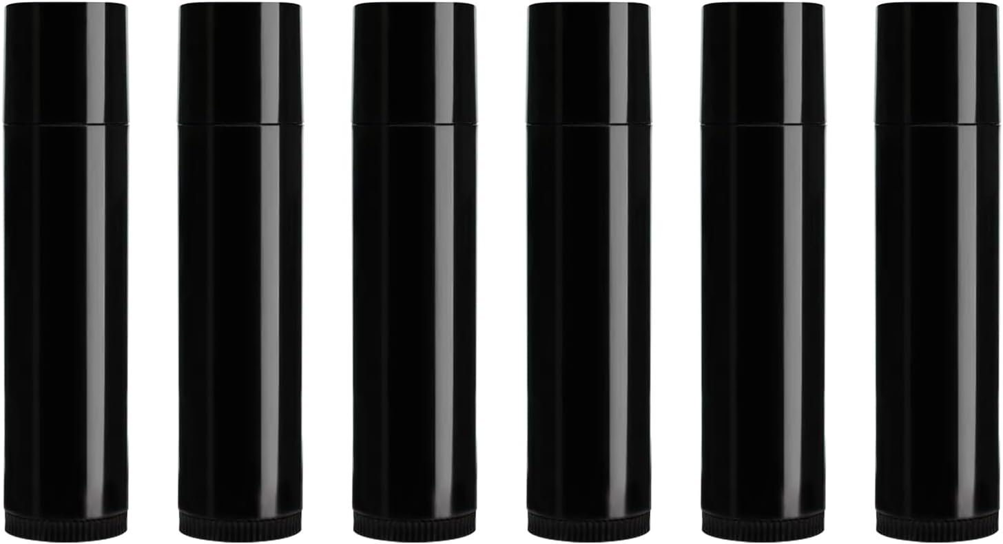 Nsb Herbals 5 Grams / 5 GM Empty Black Empty Chapstick/Lip Stick Tube Container for Lip Balm, Lipstick, Cosmetic & Makeup Use (Pack of 6)