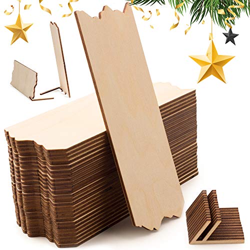 WoodenCrew Unfinished Wood Plaque 24 Pack Rectangle Wooden Sign with