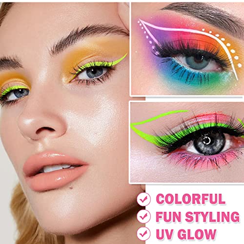 Xingxyuel White Neon Eyeliner Quick Dry Liquid Eyeliner For Everyday Makeup And Neon Party Neon Makeup Girl Ladies Eyeliner Color Liquid Eyeliner #TOP3