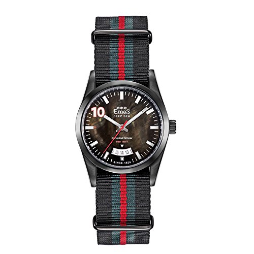 Montre Unisex Emas l'expression d'un style intemporel avec date rouge perle