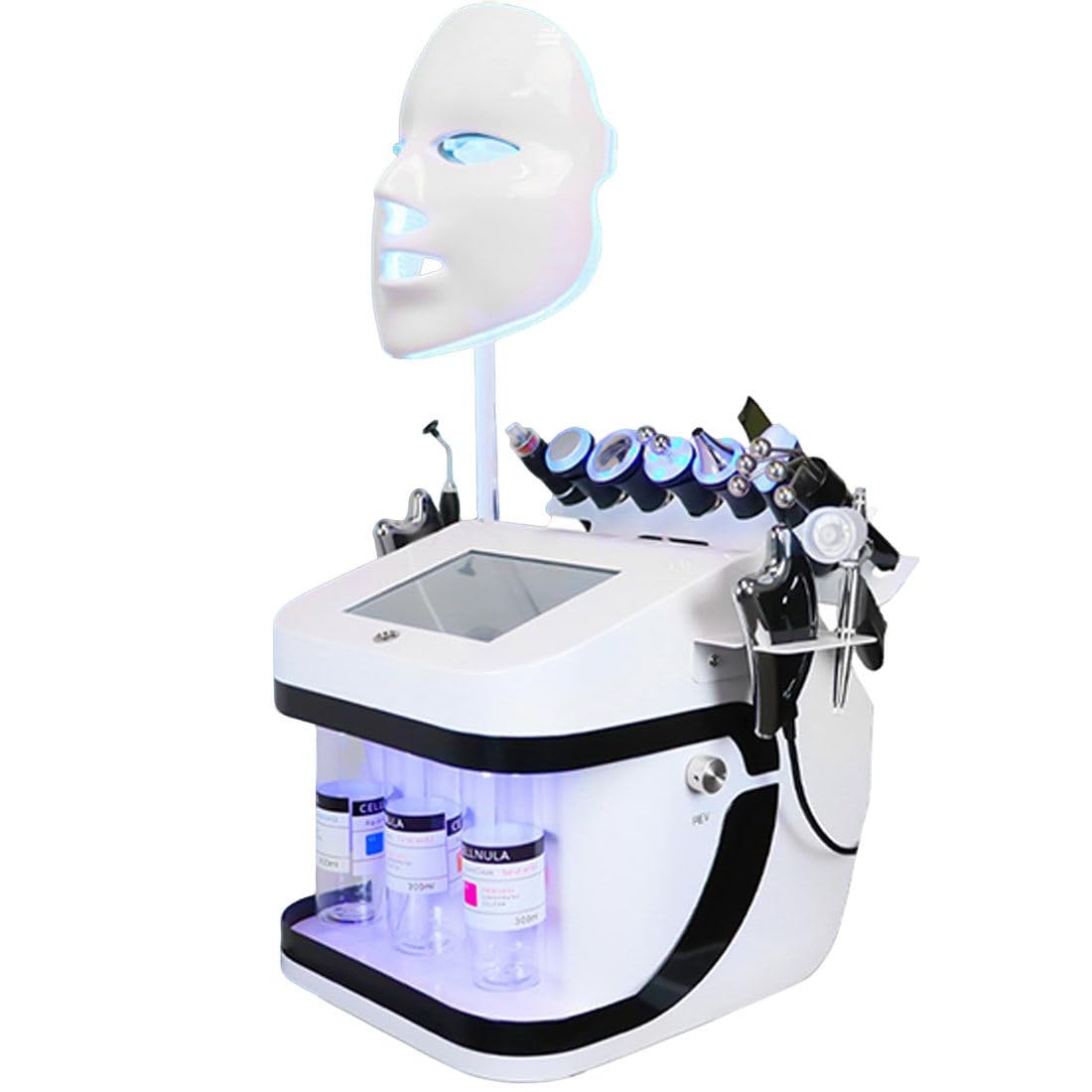Máquina Belleza Facial De Hidrooxigenación 11 En 1, Limpiador Poros con Microdermoabrasión,Removedor Puntos Negros con Pulverizador Microburbujas Y Mascarilla Facial LED