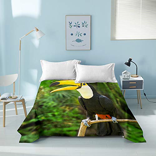 Housse de couette Toucan forestier parure 4 pièces pour une chambre évasion tropicale - 3