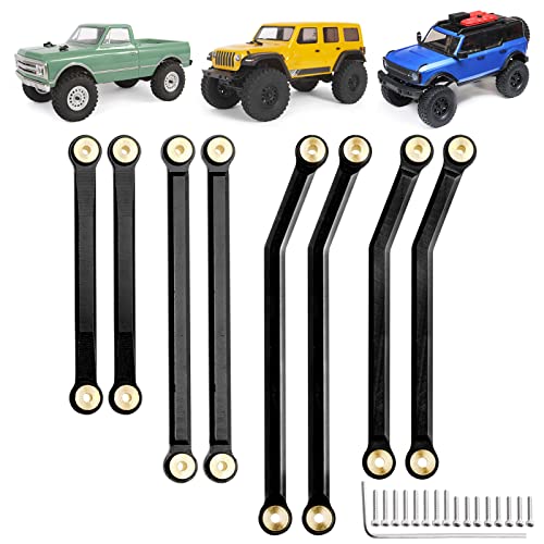 HobbyPark High Clearance Links Set Upgrades for Axial SCX24 C10 AXI00001 Wrangler JLU AXI00002 Bronco AXI00006 1/24 RC Crawler Car (Black)