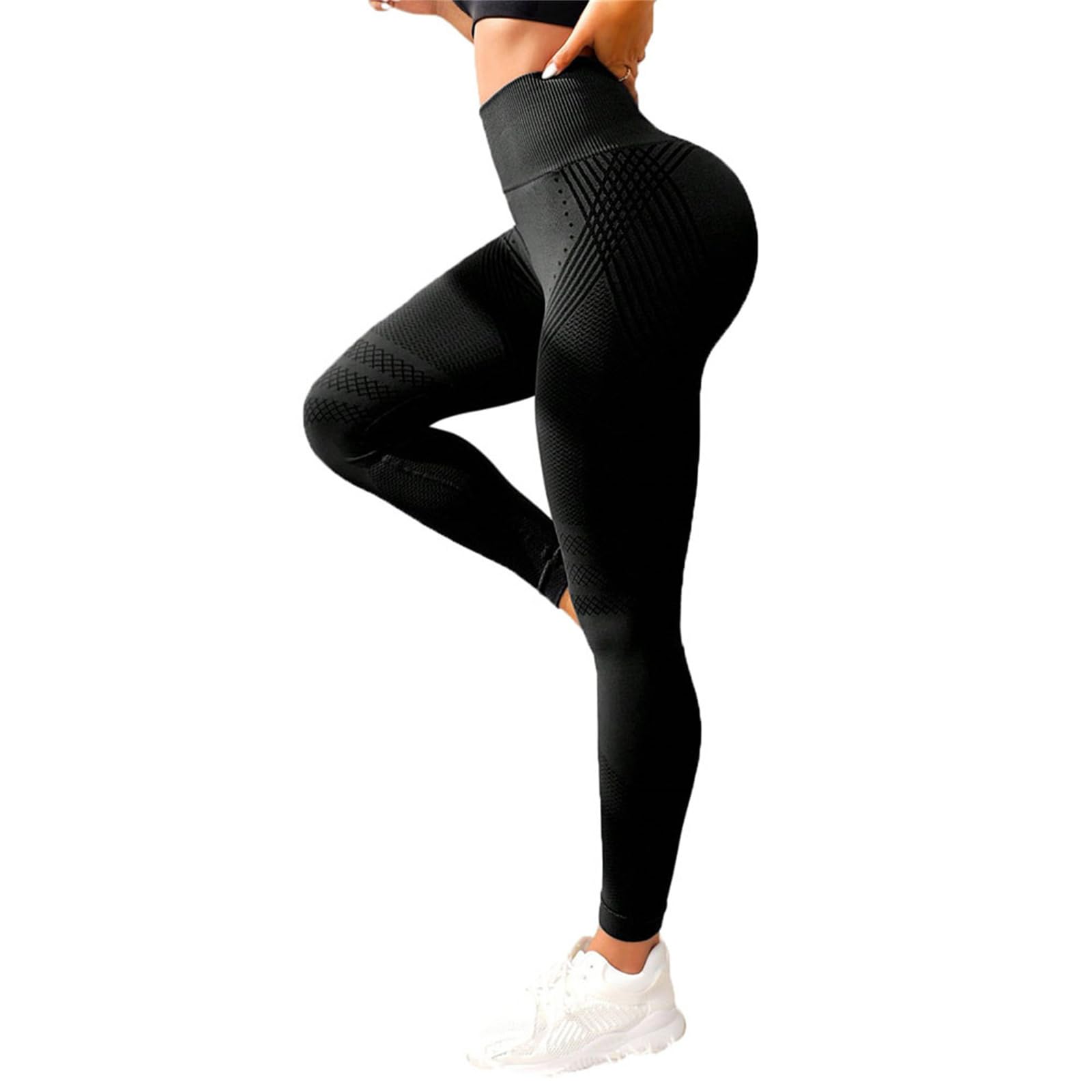 Leggings 3D Luveon Leggings de Sport hautement Taille, Opaques et Sculptants, Pantalon de Yoga sans Couture, Doux et Extensible, idéal pour Fitness et Jogging