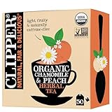 Clipper Tea Chamomile & Peach Teabags – USDA Organic, Great Hot or Iced – Natural, Fair & Delicious Fruity Chamomile & Peach Infusion – 50 Tea Bags