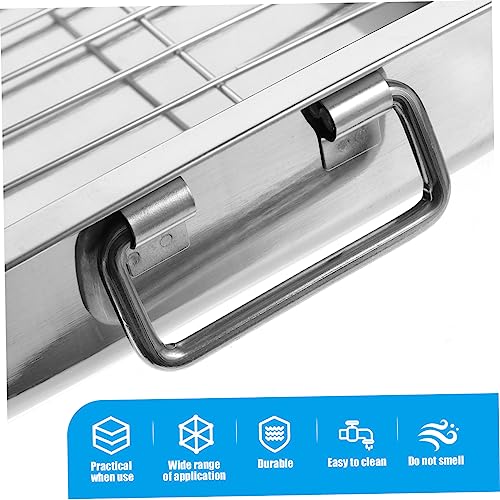 Plat à rôtir multifonctionnel avec grille pour four de cuisine en acier - 6