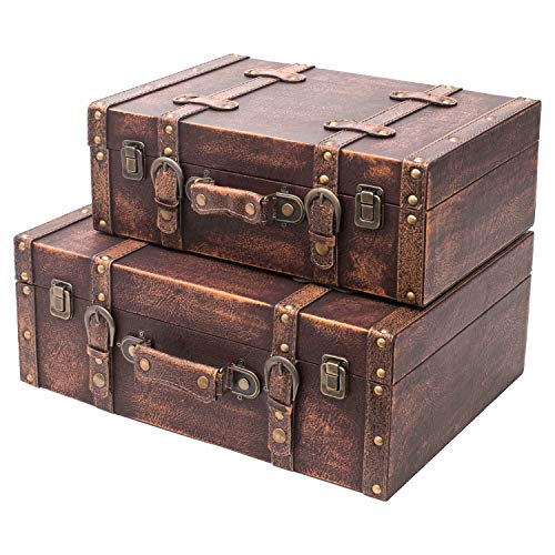 HMF VKO103 Valise en Bois Vintage | Set de 2 |...