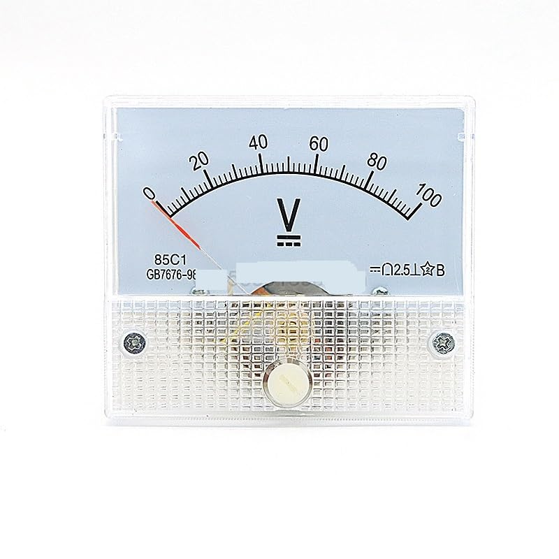 1Pcs 85C1-V DC Analog Panel Voltmeter Ammeter Amp Volt Meter Gauge 85C1 1V 2V 3V 5V 10V 15V 20V 30V 50V 75V 100V 300V 400V 500V(200V)