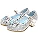 YOSICIL Disfraz Princesa Zapatos Frozen Elsa Zapatos de Lentejuelas Antideslizante Niñas Zapatos de Tacón Velcro Zapatillas de Baile para Vestir Fiesta Cumpleaños Boda Infantil 3-14 Años,Plata，27