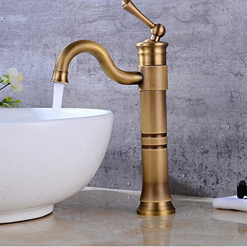 Mitigeur rétro en bronze pour vasque chic et orientable à 360°