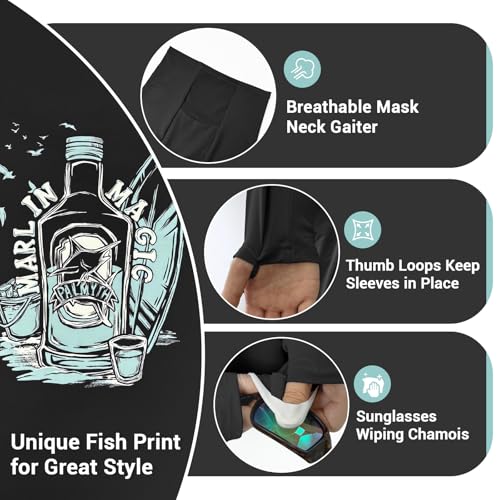 Image of Palmyth Fishing Shirts for Men Long Sleeve UPF 50+ Sun Protection Hoodie