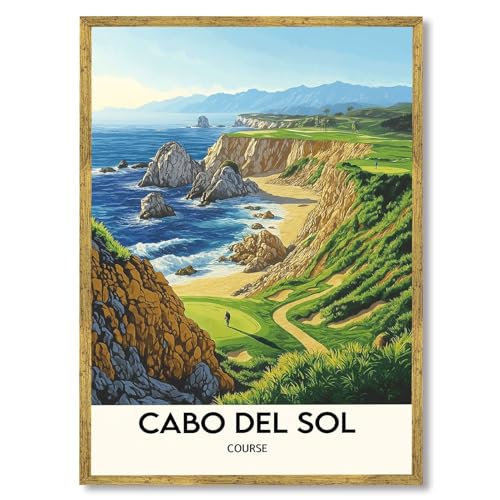 Cabo Del Sol Golf Course Canvas Wall Art, Black Frame 12x16