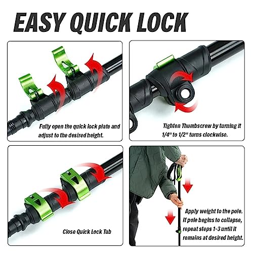 Bastones de trekking nórdicos y bastones for caminar ajustables de aluminio 3
