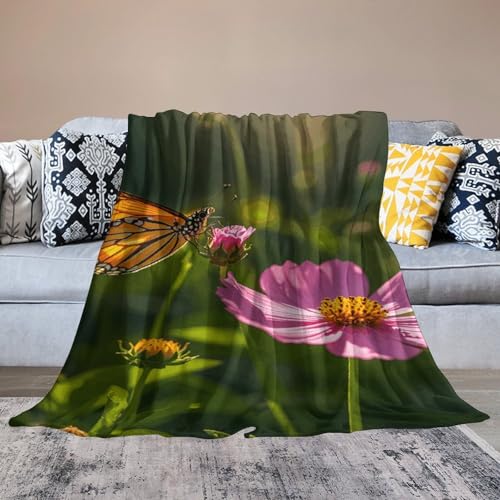 Couverture super douce pour lit couverture légère canapé imprimé fleuri