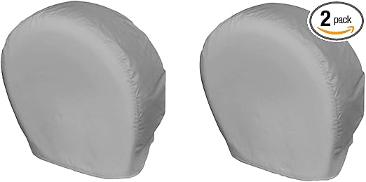 Explore Land Tire Covers 2 Pack - Tough Tire Wheel Protector for Truck, SUV, Trailer, Camper, RV - Universal Fits Tire Diameters 26-28.75 inches, Charcoal