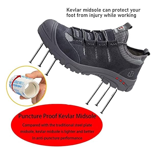 Steel Toe Voor Dames Veiligheidsschoenen,S3werkschoenen Licht Ademend Beschermende Schoenen Stalen Sportieve Schoenen Unisex,▁