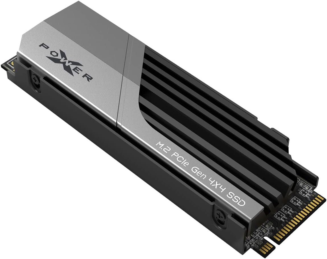 Silicon Power 1TB XS70 - Works with Playstation 5, Nvme PCIe Gen4 M.2 2280 Internal Gaming SSD W/R Up to 7,300 MB/6,000/s (SP01KGBP44XS7005)