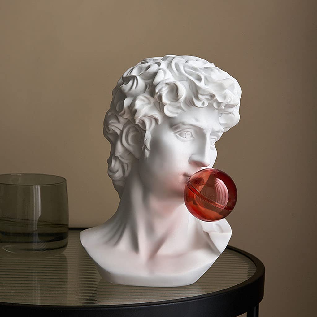 Estatuas de Cabeza de David/Giuliano de Resina Griega, Esculturas de Busto, Adorno de Escritorio para Decoración de Mesa en Casa, Oficina