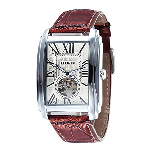 Montres Hommes,Montre Mécanique Creuse Décontractée Carrée Automa...