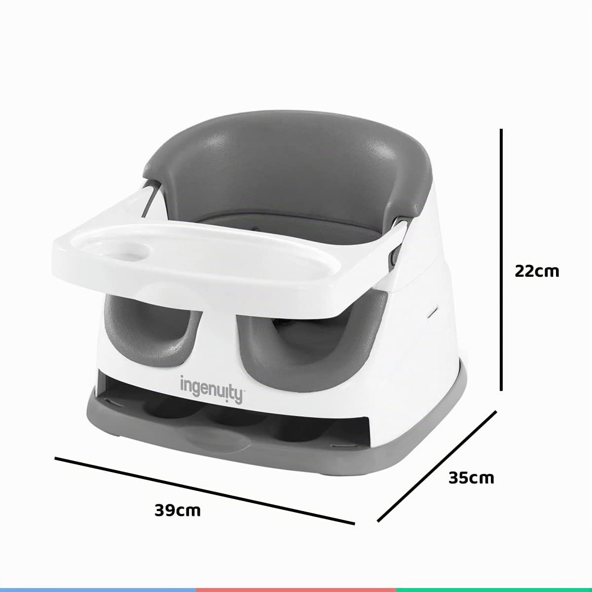 Ingenuity, Baby Base 2-en-1 Siège Rehausseur - Ardoise
