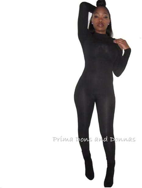 All black spandex jumpsuit Clearance