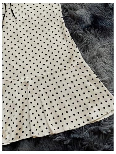 GORGLITTER Women's Polka Dots Lace Ruffle Mini Dress Backless Strapless Short Coquette Tube Dresses4