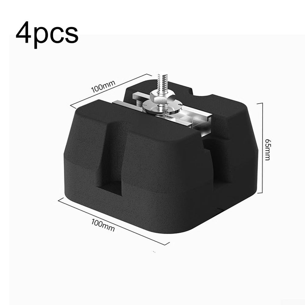 Base de amortiguación de goma para bombas de calor, 4 pies antivibración con nivel de espíritu, almohadillas de montaje de CA resistentes a los rayos UV de hasta 320 kg (C)