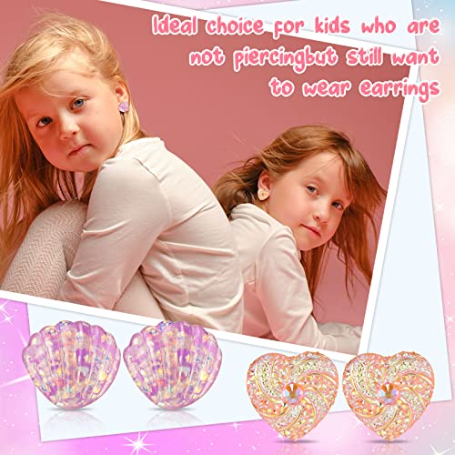 6 Paia di Orecchini a Clip per Bambini per Ragazze...