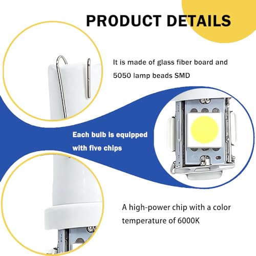 Image of 10PCS 194 LED Bulb, Three-Chip Design LED License Plate Light Bulbs License Plate Light Bulbs Low Power Consumption & Long-Lasting Suitable for most car models (White)