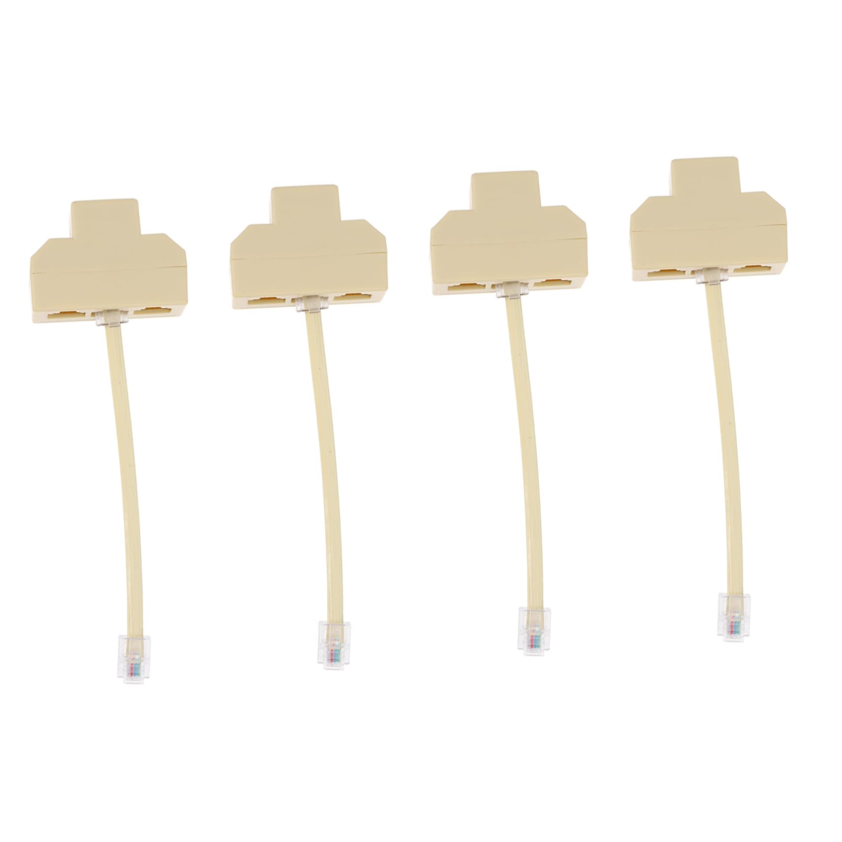 HOMOCONO 4pcs Box Telephone Line Splitter Phones Telephone Line Distributor The Call Telephone Splitter Converter Cable Phone Connector Phone Adapter Telephone Cable Adapter Beige Abs