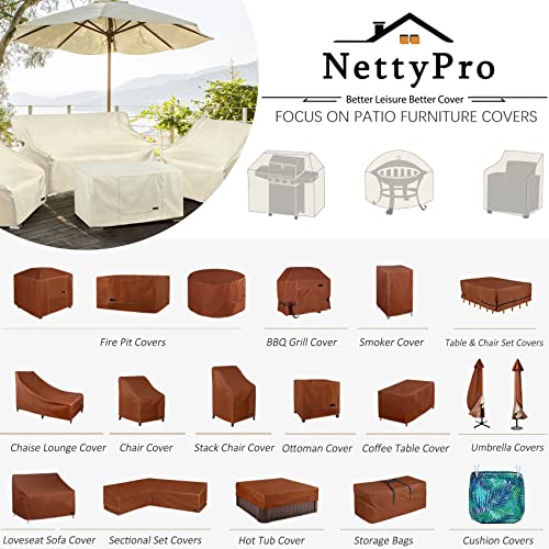NettyPro Fire Pit Cover Rectangular Waterproof Outdoor Firepit Cover for Gas Propane Fire Pit Table Rectangle, 58 x 30 x 24 inch, Beige by NettyPro - Image 7