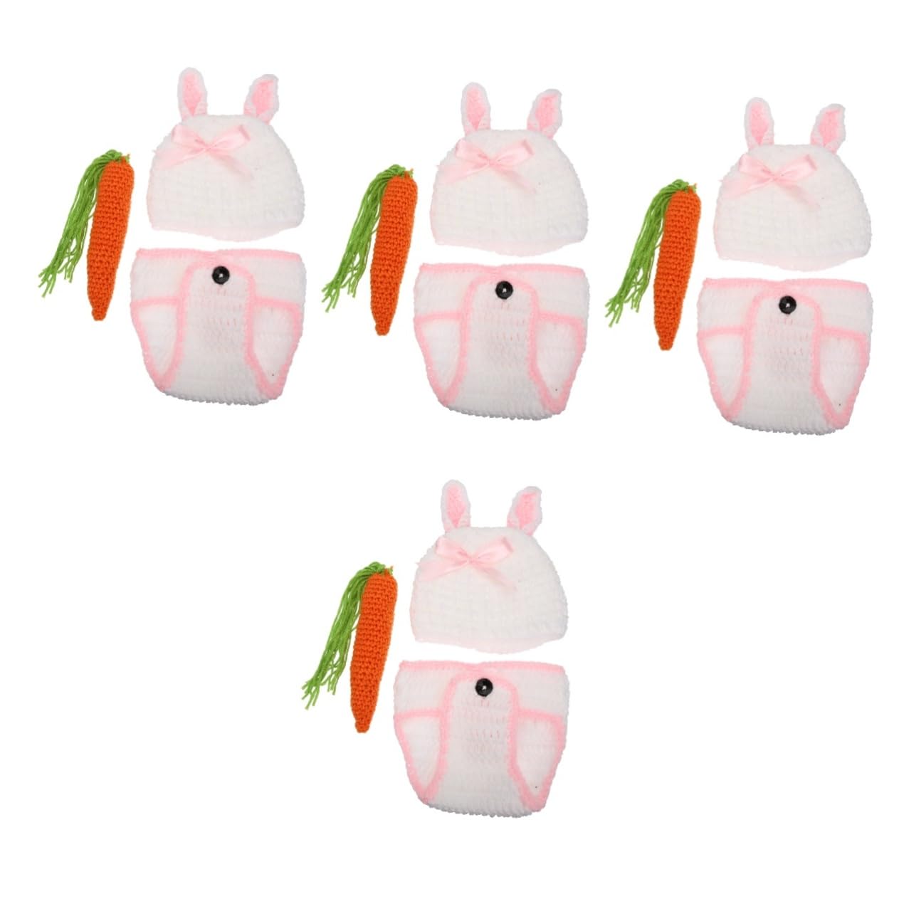 YARNOW 4 Ensembles De Vêtements De Séance Photo Personnalisés pour 100 Jours Berceau Jouets Panier À Lapin Accessoires De Séance Photo Vêtements pour Bébé Langes Articles Mignons