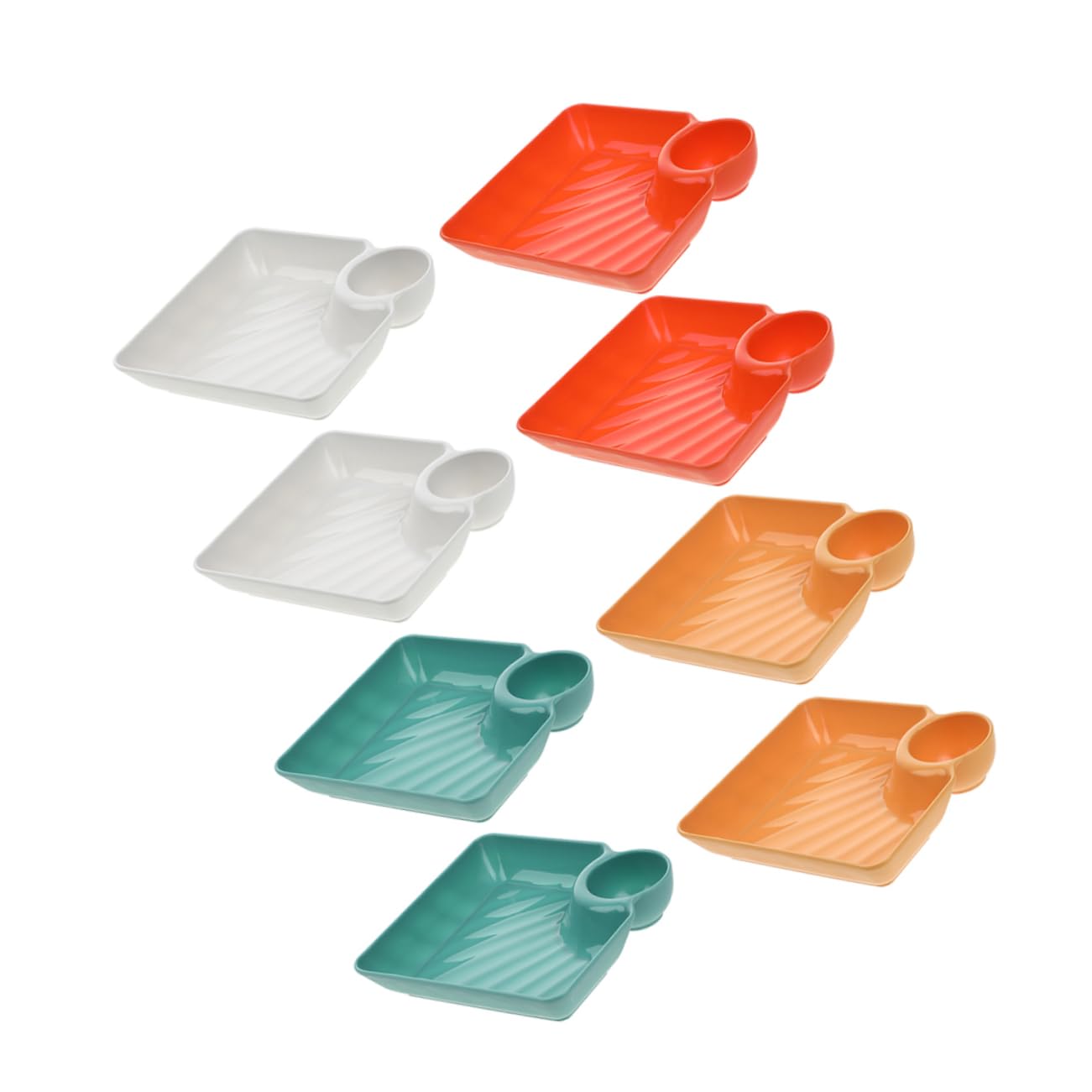 PRETYZOOM Dipping Sauce Bowls Tray for Sushi Multi-Functional Serving Tray with Plate Sauce Compartment