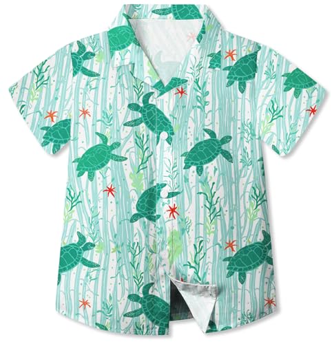Image of Betusline Girls' and Womens' Hawaiian Shirt Blouse Button Down Beach Shirts