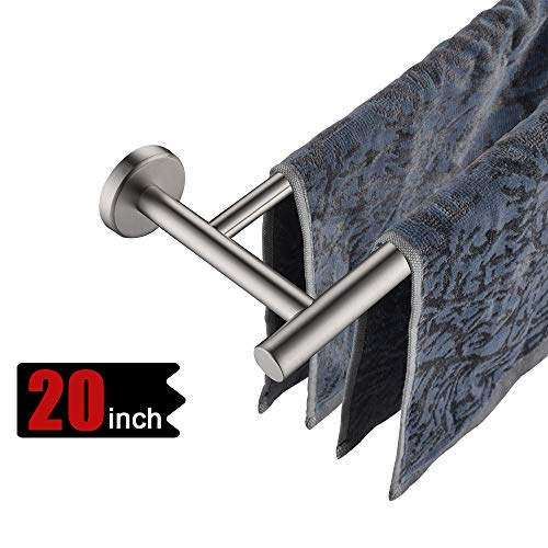 JQK Double Bath Towel Bar, 18 Inch Stainless Steel Towel Rack Bathroom, Towel