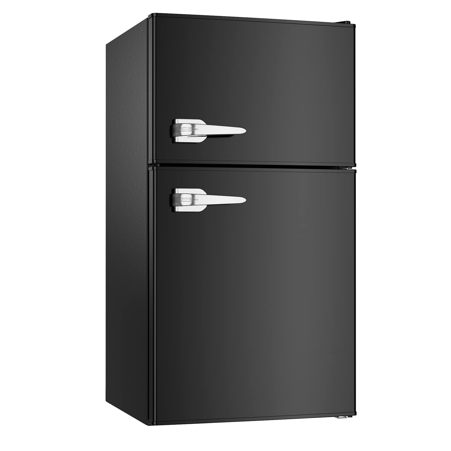 3.2 Cu.Ft. Mini Fridge With Freezer Retro 2 Door Refrigerator And Freezer Low Noise, Energy-Efficient,7 Temperature Modes,Compact Small Fridge For Bedroom Home Office Dorm,Black on Fridge.com - View 1
