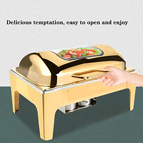 CHUANGRUN Buffetwärmer Server, Professionelle Warmhaltestation Für Warmhalteplatten, Edelstahl, 9L, Zwei Heizmethoden… – Bild 3