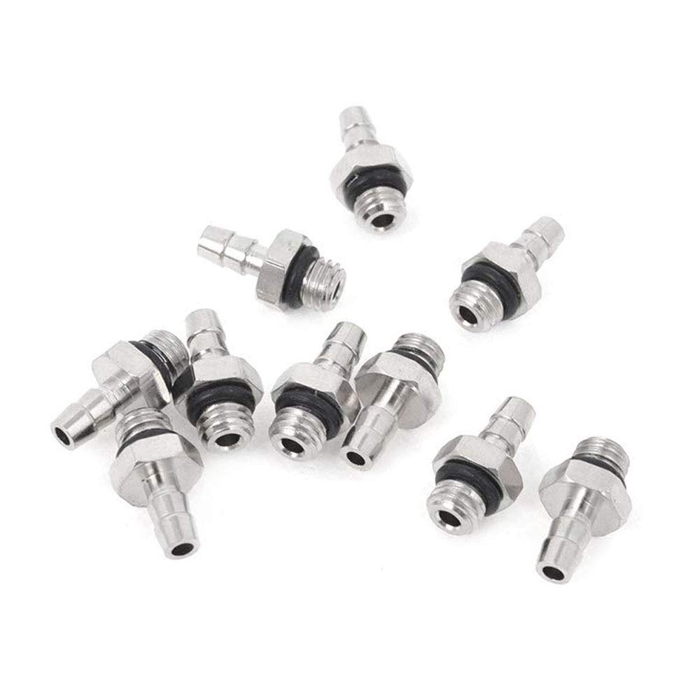 10Pcs M5 Barb Fittings Male Thread to 3.5mm /1.38'' Pneumatic Tube Hose Mini for Connect Air Gas Water Fuel Hose