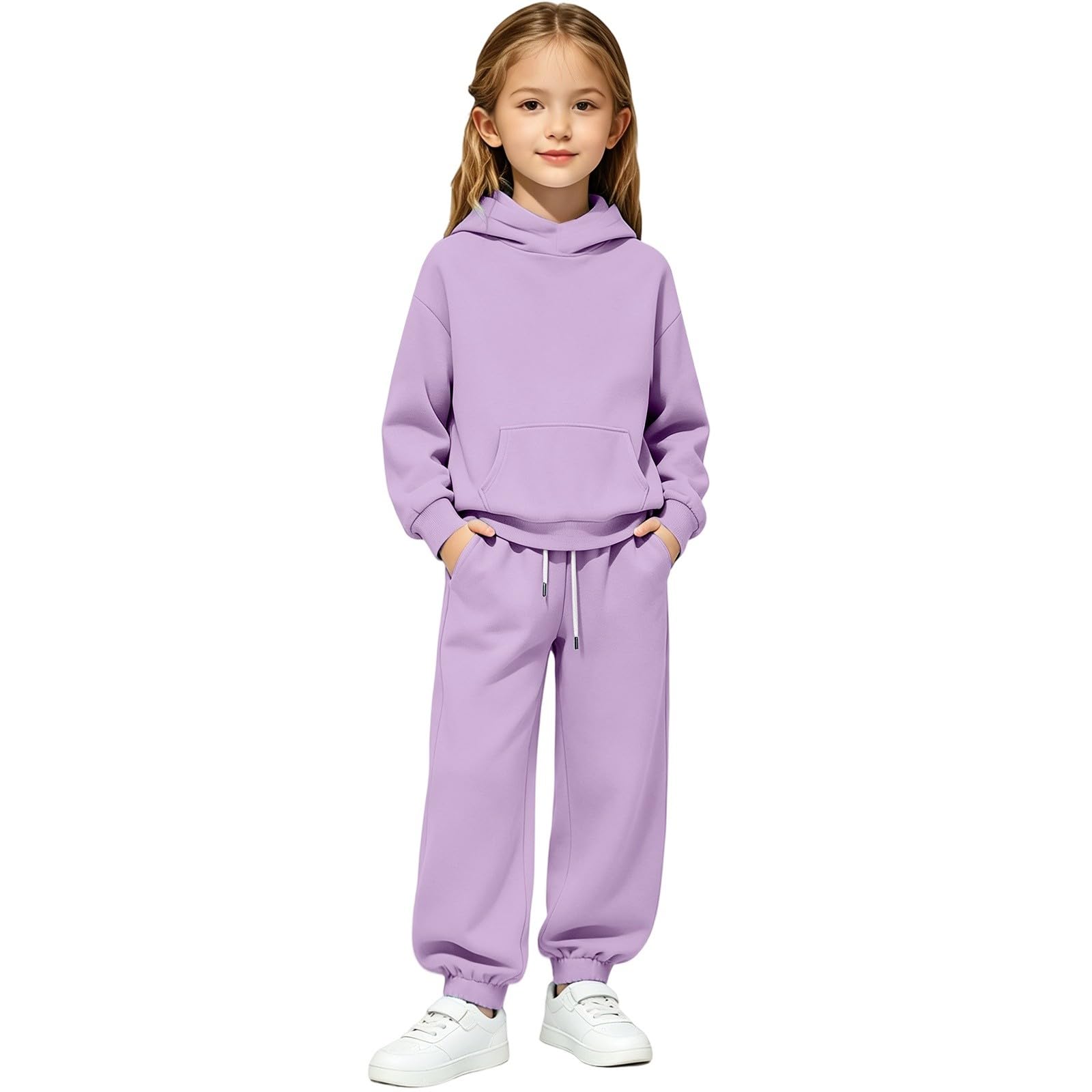 Sudadera con capucha y pantalón deportivo para niños, cómoda y transpirable, con interior de felpa. Un conjunto de invierno elegante y cómodo para el día a día.