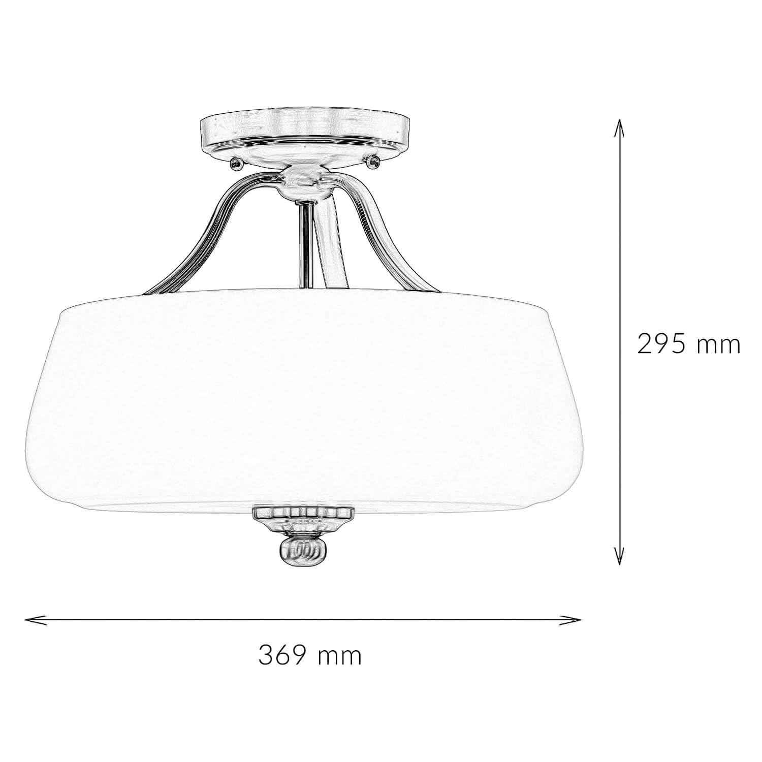 Licht-Erlebnisse Deckenlampe E27 Weiß Nickel Ø37cm Glas Metall Jugendstil Deckenleuchte Wohnzimmer Esszimmer