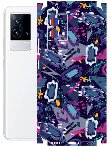 Image of AtOdds - Full Body Back Screen Guard Protector Film - Lamination Wrap Skin Sticker Compatible with IQOO 9 | Scratchproof Matte Finish (Abstract)